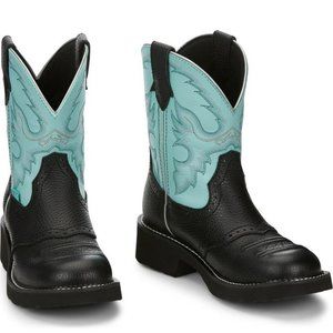 Justin Boots - Leather, Black and Turqoise